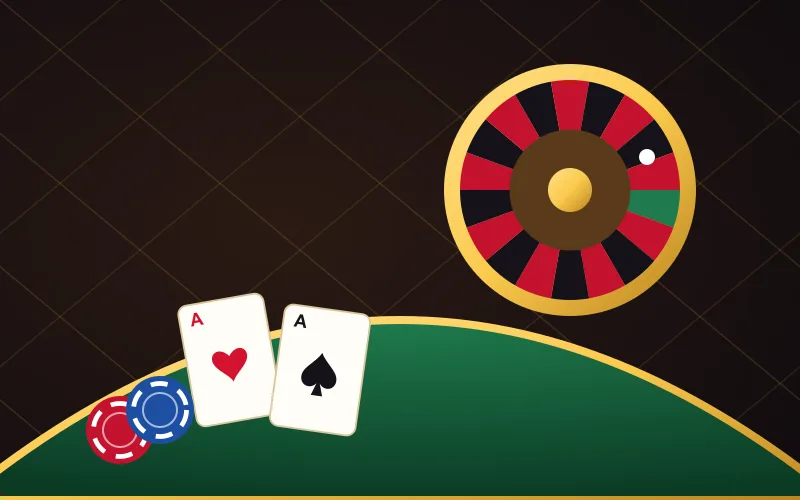 Book of Bet live dealers Book of Bet live dealer table with a roulette wheel, cards and chips